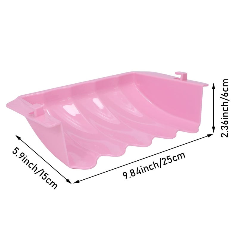 Litewoo Rabbit Hanging Hay Feeder Rack Guinea Pig Mess-Free Dispenser Hay Bowl Manger Rack Wall-Mounted for Small Pets Rat Chinchilla Ferret Squirrel Cage Accessories (Pink) - Image 2